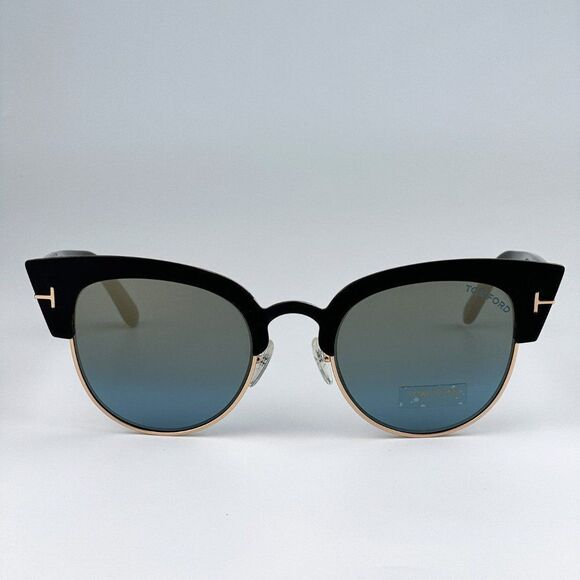 NEW Tom Ford FT0607/S ALEXANDRA 05X Black Blue Mirrored Cat Eye Women Sunglasses main image 10